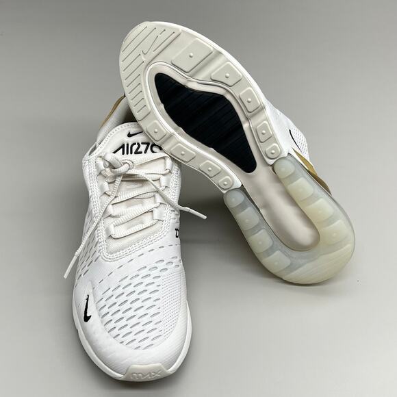 NIKE W Air Max 270 Foam Insole Mesh Sneakers Women's Sz 7 White Gold DZ77736 001 - Picture 7 of 12